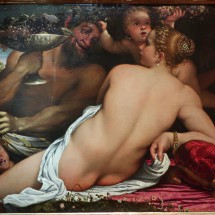 Painting "Venus with a Satyr and two Cupids" from Annibale Carracci (1587 - 1588)